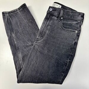 ABERCROMBIE‎ & FITCH High Rise Mom High Black Rinse, Size 25 Extra Short